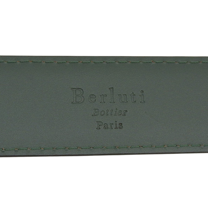 Discounted Excellent Berluti belt Square pin buckle Brown leather mens