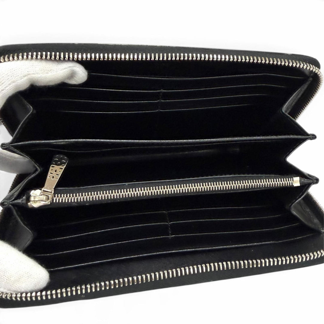 Great ALAIA Purse Studded Zip Around Leather Long Wallet black leather Women