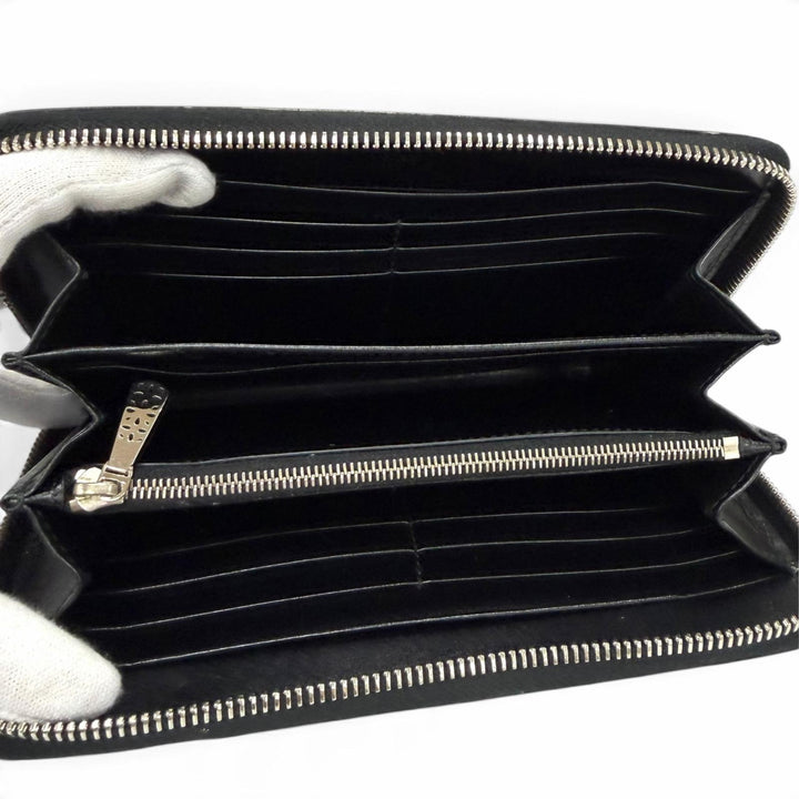 Great ALAIA Purse Studded Zip Around Leather Long Wallet black leather Women