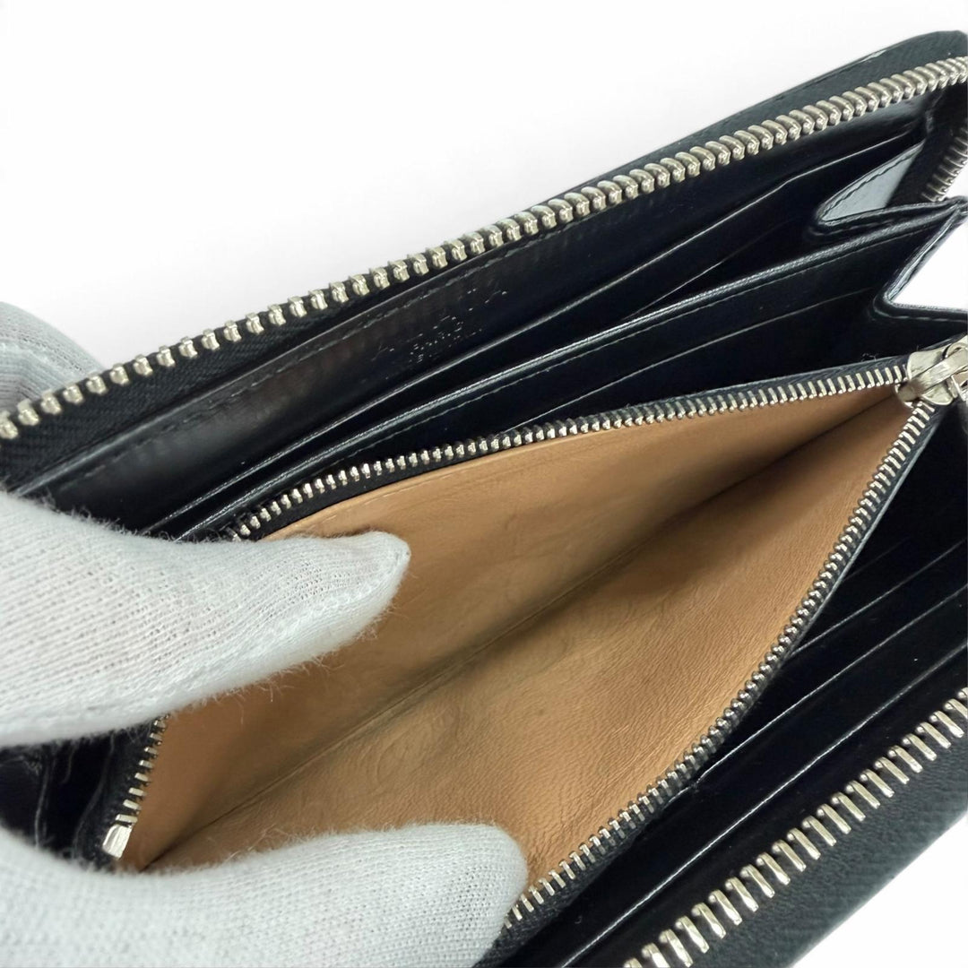 Great ALAIA Purse Studded Zip Around Leather Long Wallet black leather Women