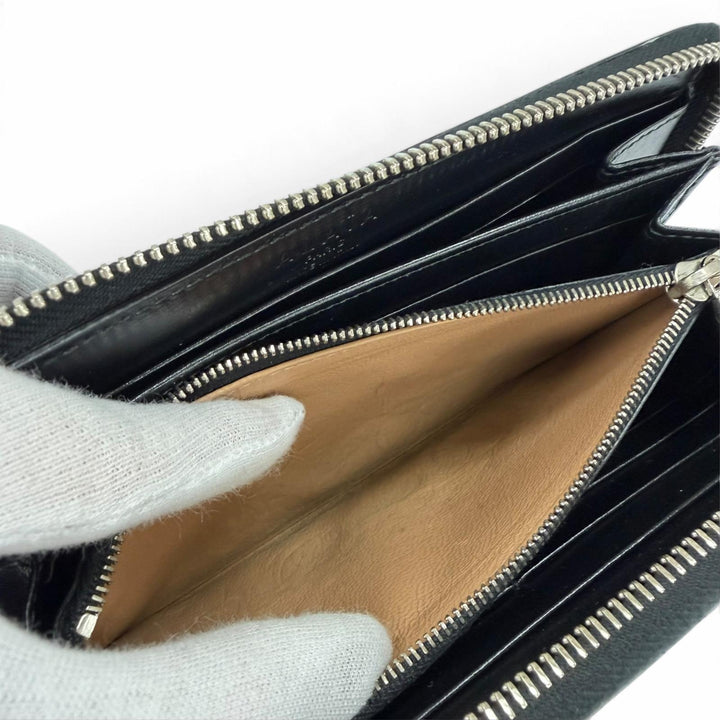 Great ALAIA Purse Studded Zip Around Leather Long Wallet black leather Women