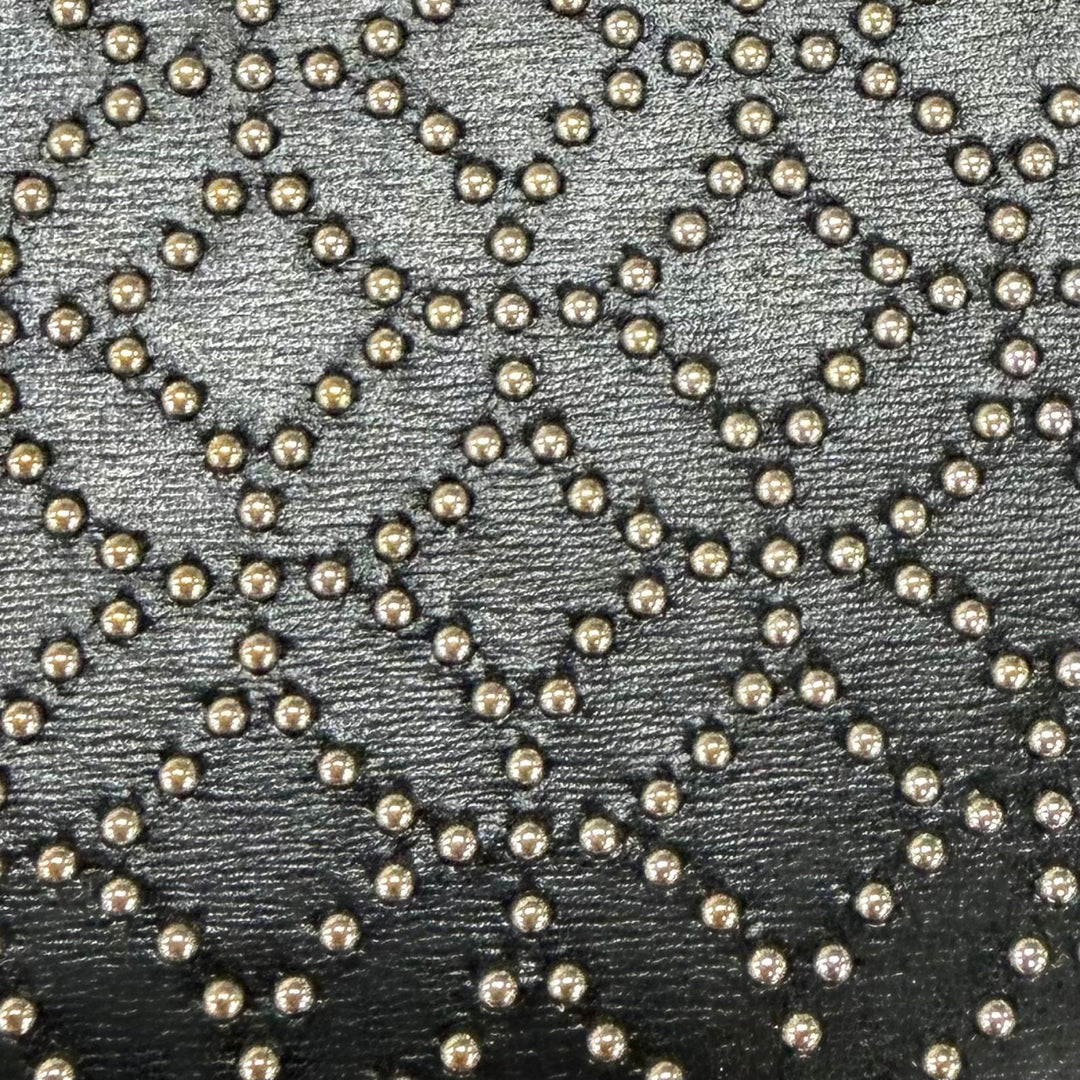 Great ALAIA Purse Studded Zip Around Leather Long Wallet black leather Women