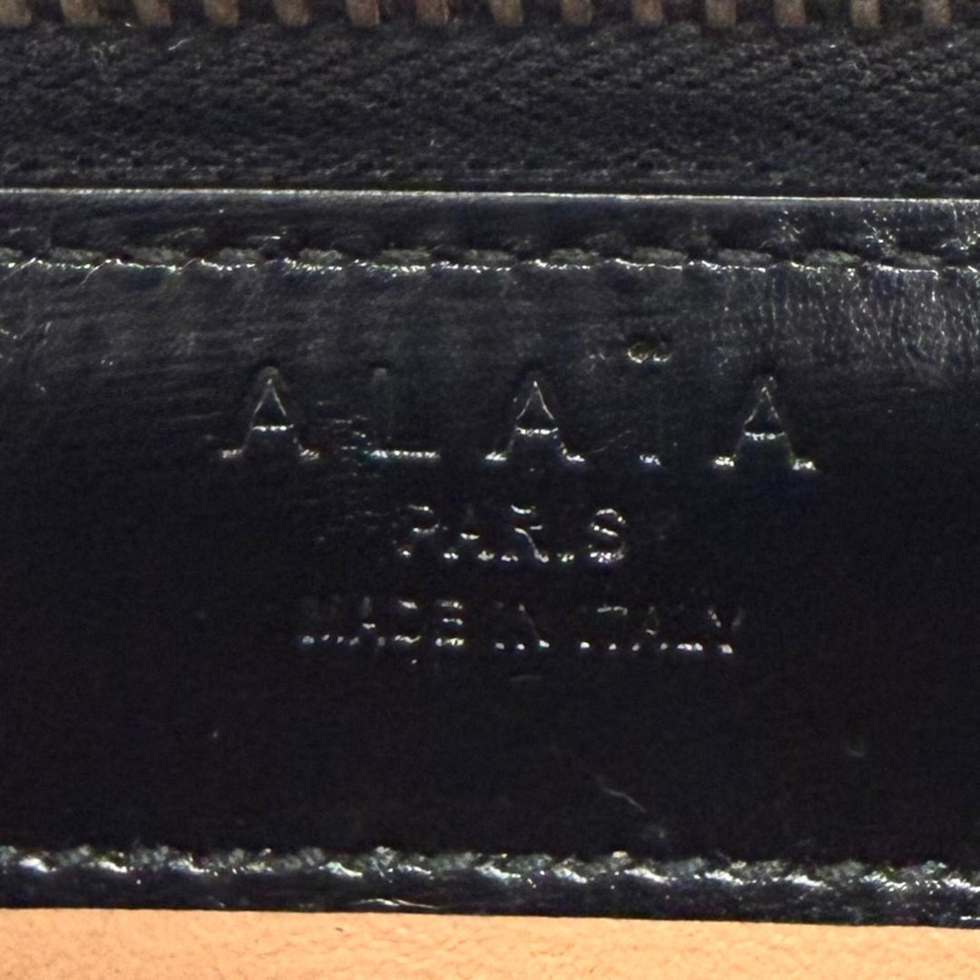 Great ALAIA Purse Studded Zip Around Leather Long Wallet black leather Women