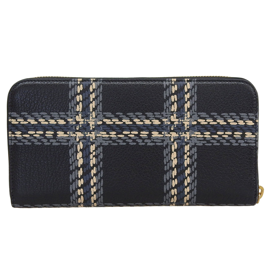 Excellent MIUMIU Purse MADRAS ST.CHECK Zip Around Long Wallet leather 5ML506