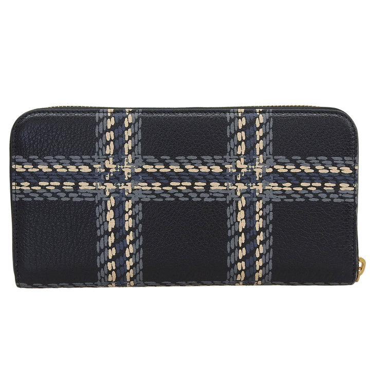 Excellent MIUMIU Purse MADRAS ST.CHECK Zip Around Long Wallet leather 5ML506