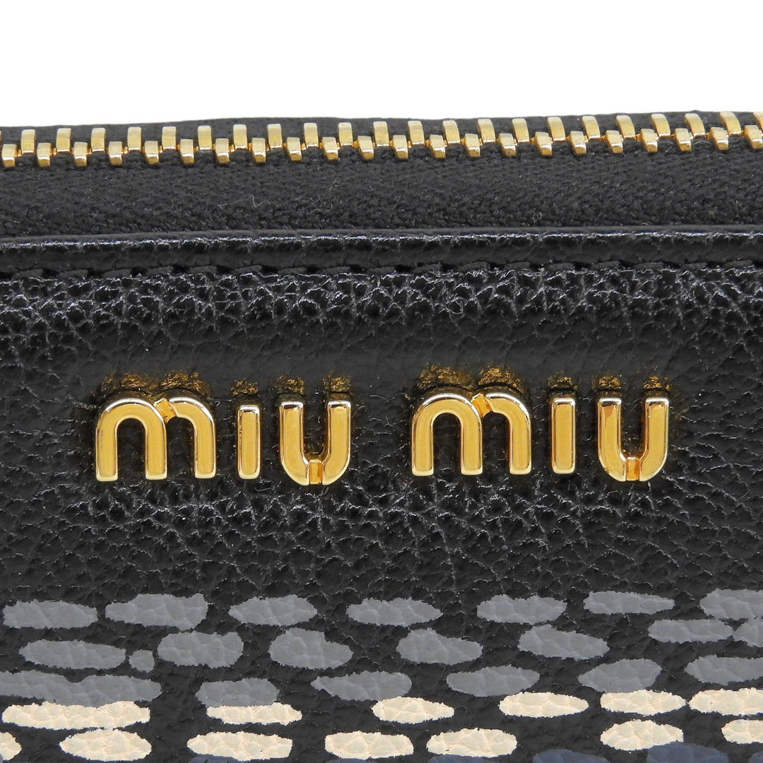 Excellent MIUMIU Purse MADRAS ST.CHECK Zip Around Long Wallet leather 5ML506