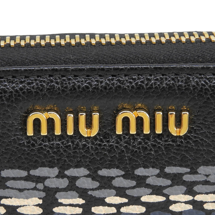 Excellent MIUMIU Purse MADRAS ST.CHECK Zip Around Long Wallet leather 5ML506