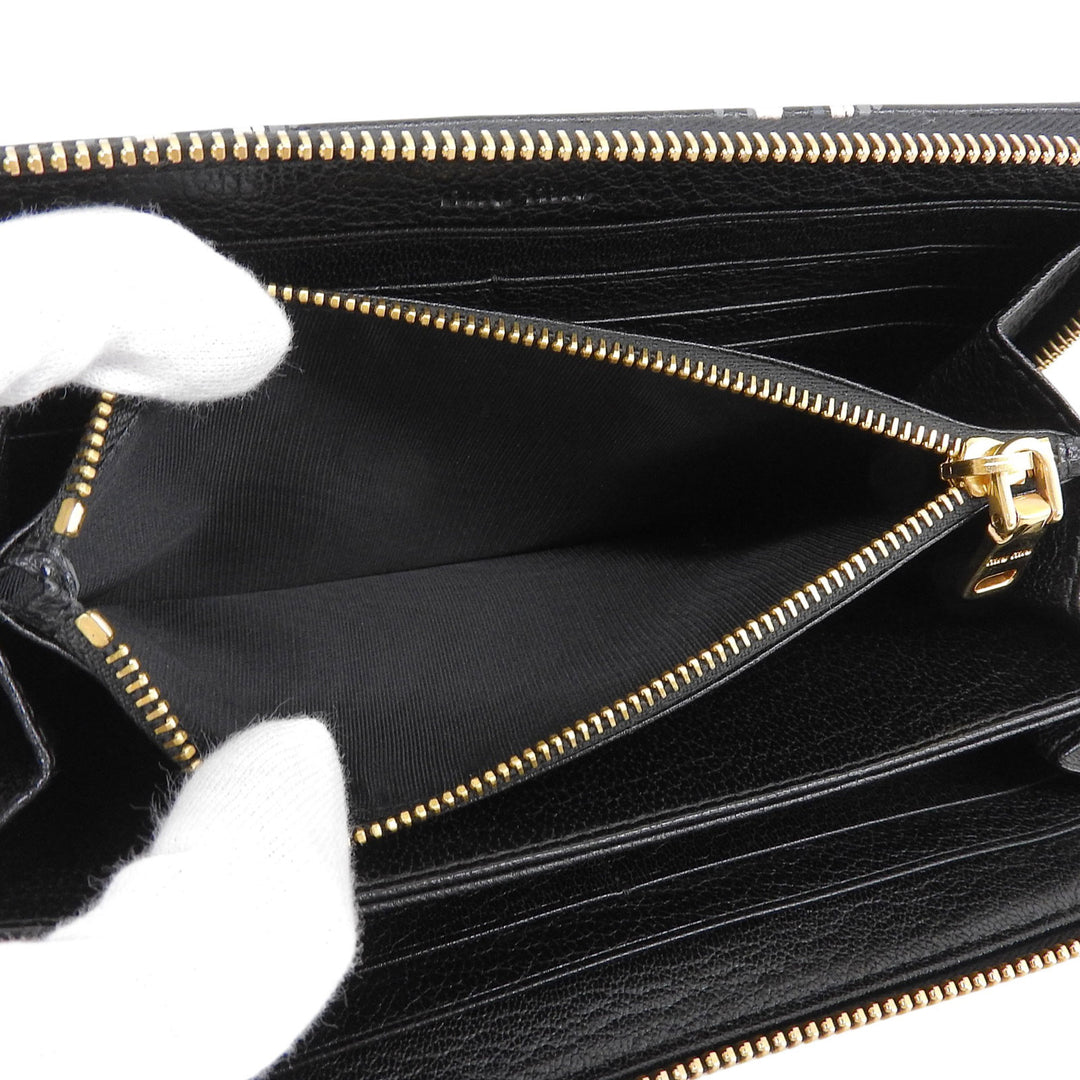 Excellent MIUMIU Purse MADRAS ST.CHECK Zip Around Long Wallet leather 5ML506