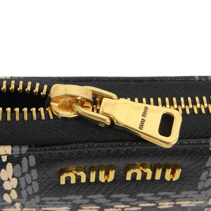 Excellent MIUMIU Purse MADRAS ST.CHECK Zip Around Long Wallet leather 5ML506