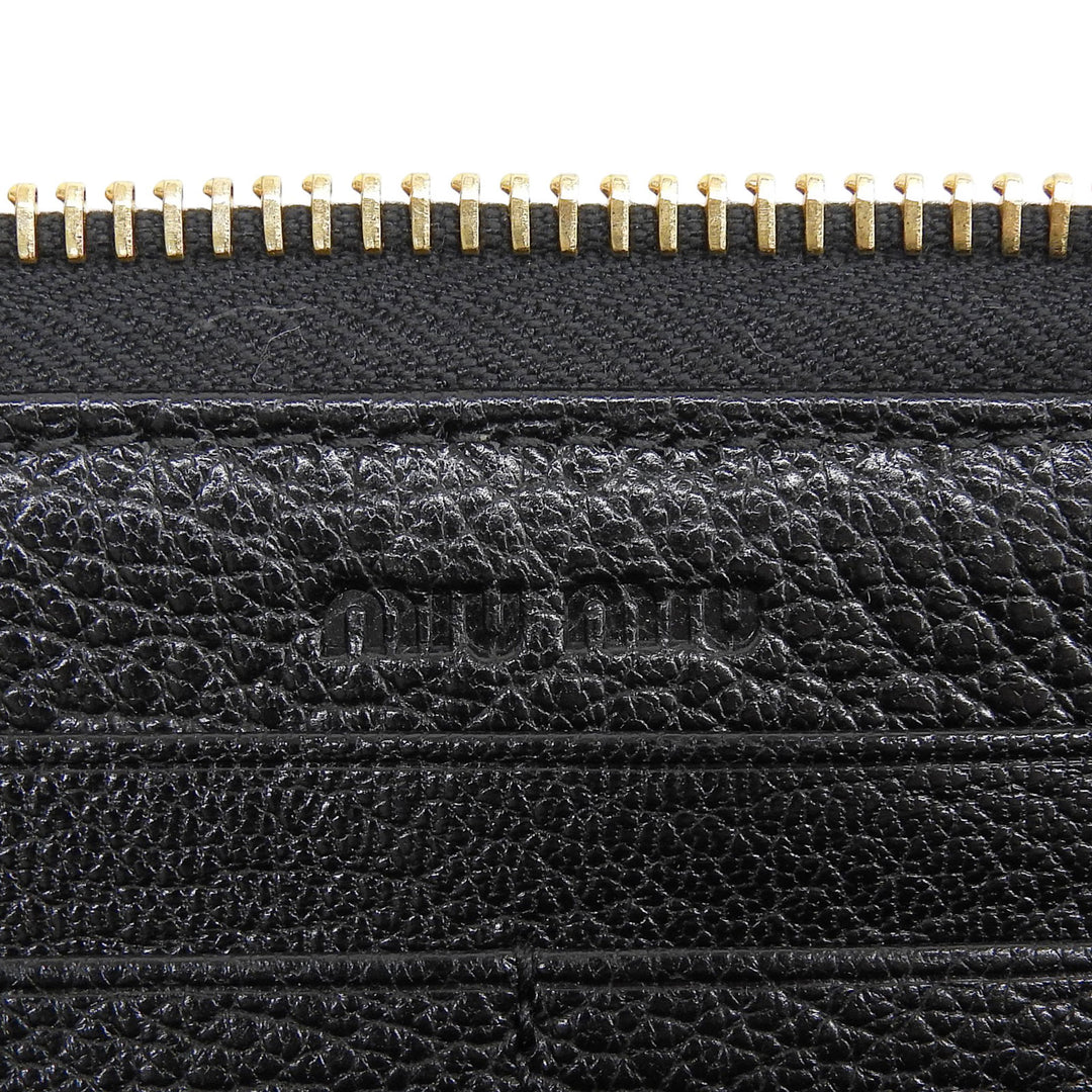 Excellent MIUMIU Purse MADRAS ST.CHECK Zip Around Long Wallet leather 5ML506