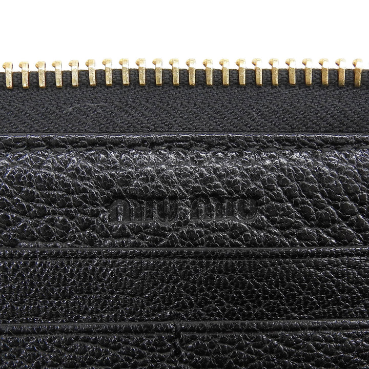 Excellent MIUMIU Purse MADRAS ST.CHECK Zip Around Long Wallet leather 5ML506