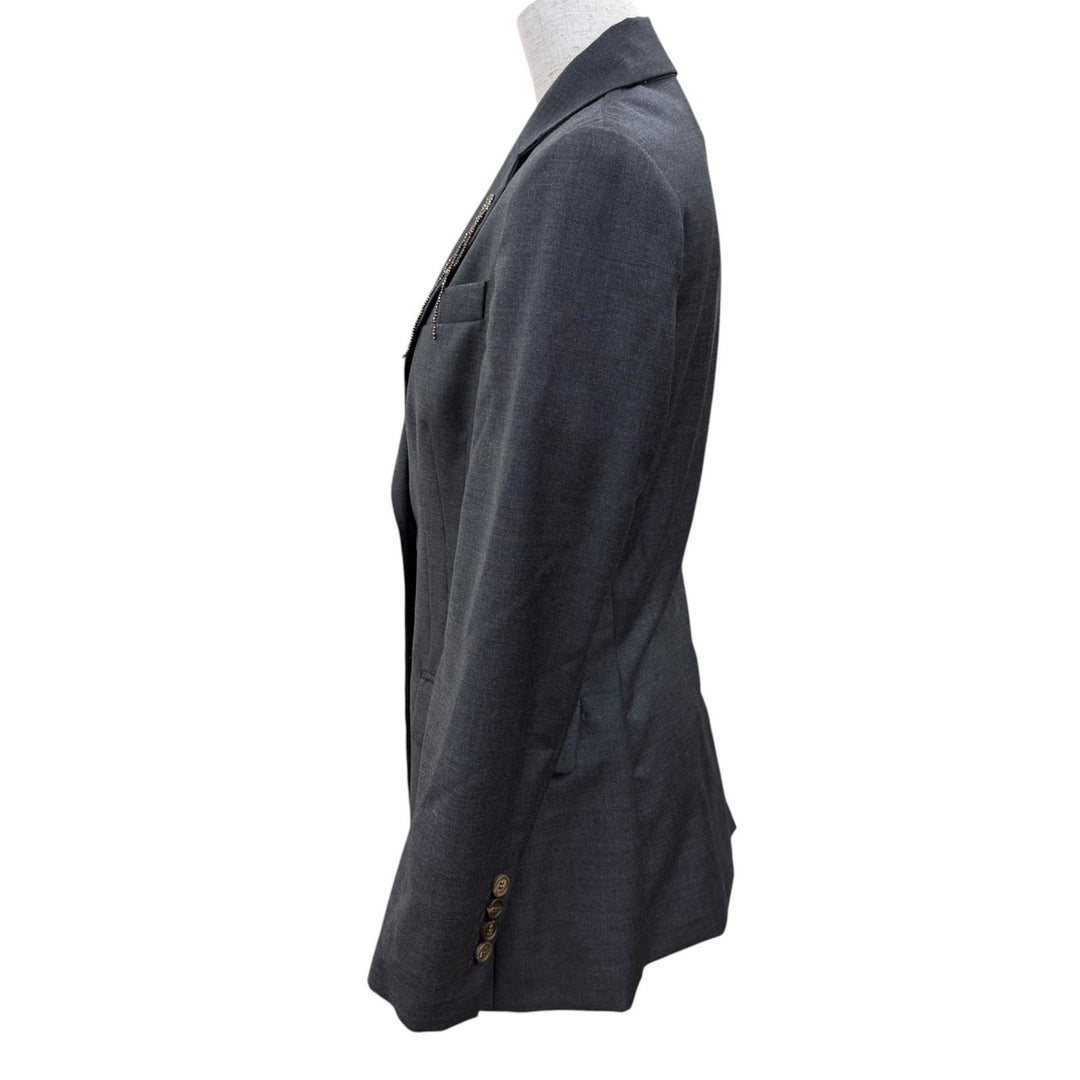 Great Brunello Cucinelli tailored jacket Monile pin badge included gray Women 38