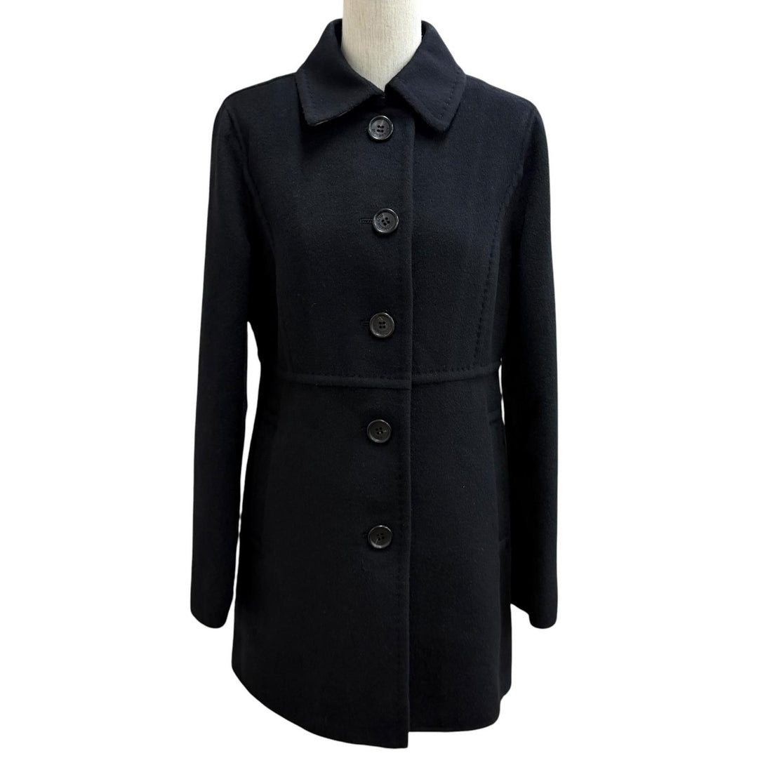 Pristine BURBERRY LONDON coat Logo buttons, Nova check lining black wool 40