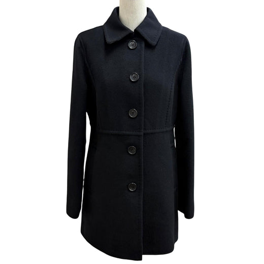 Pristine BURBERRY LONDON coat Logo buttons, Nova check lining black wool 40
