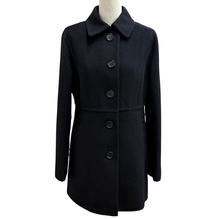 Pristine BURBERRY LONDON coat Logo buttons, Nova check lining black wool 40