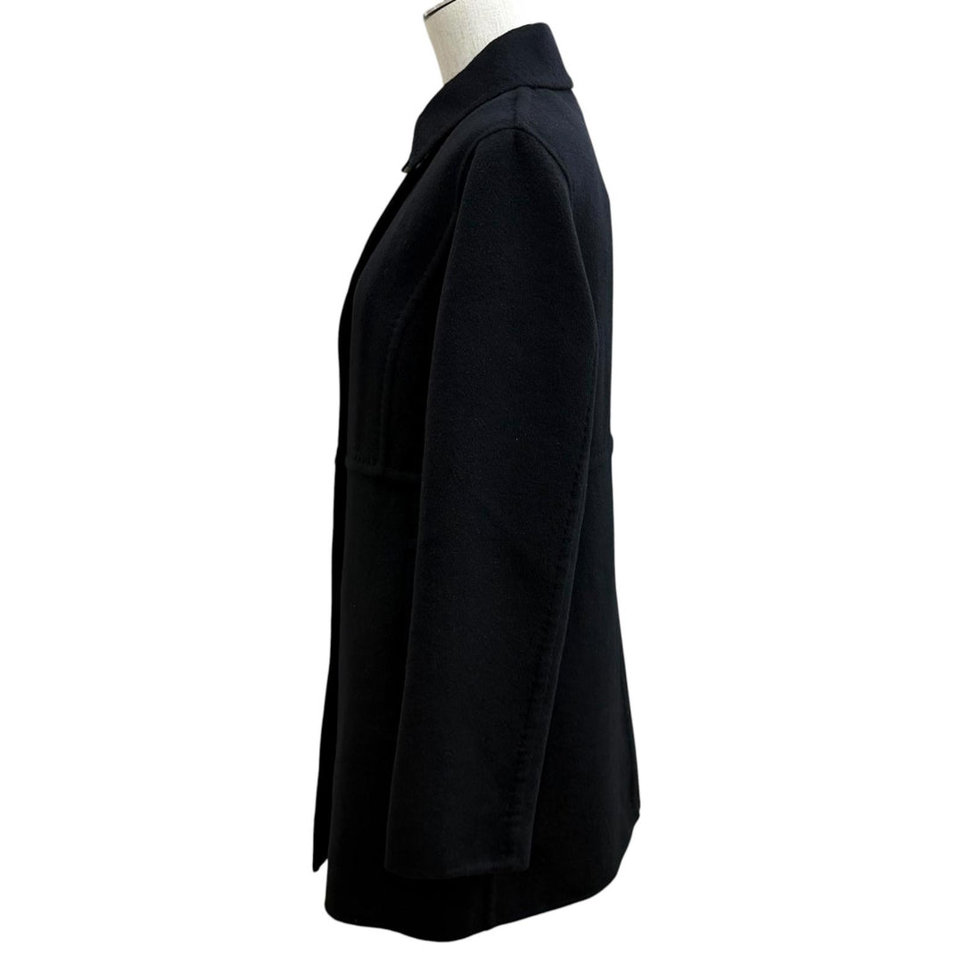 Pristine BURBERRY LONDON coat Logo buttons, Nova check lining black wool 40