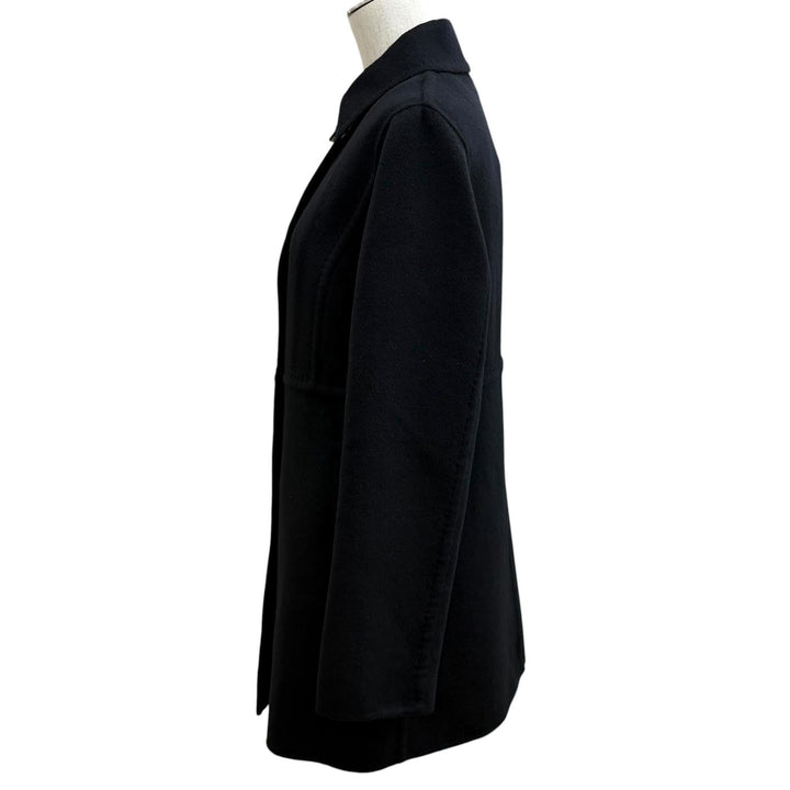 Pristine BURBERRY LONDON coat Logo buttons, Nova check lining black wool 40