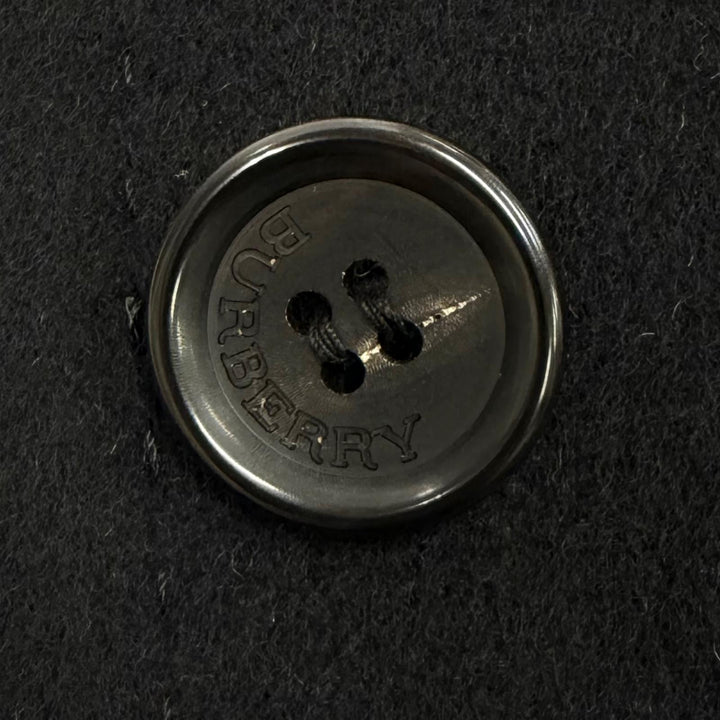 Pristine BURBERRY LONDON coat Logo buttons, Nova check lining black wool 40