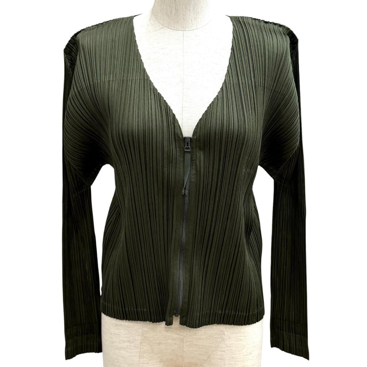 Excellent PLEATS PLEASE cardigan V-neck, long-sleeved polyester 3 PP33JC133