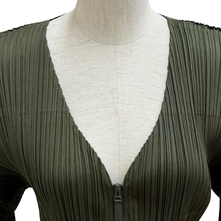 Excellent PLEATS PLEASE cardigan V-neck, long-sleeved polyester 3 PP33JC133
