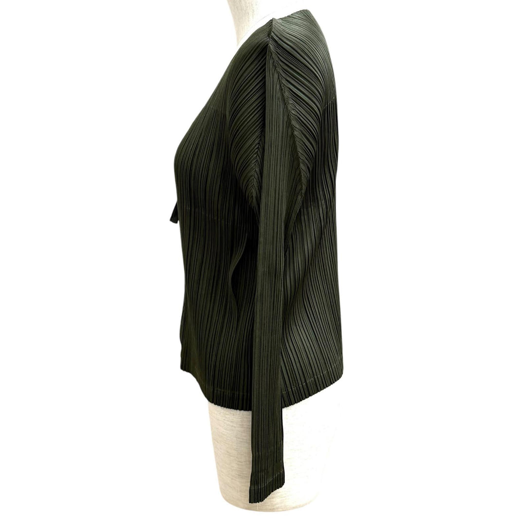 Excellent PLEATS PLEASE cardigan V-neck, long-sleeved polyester 3 PP33JC133