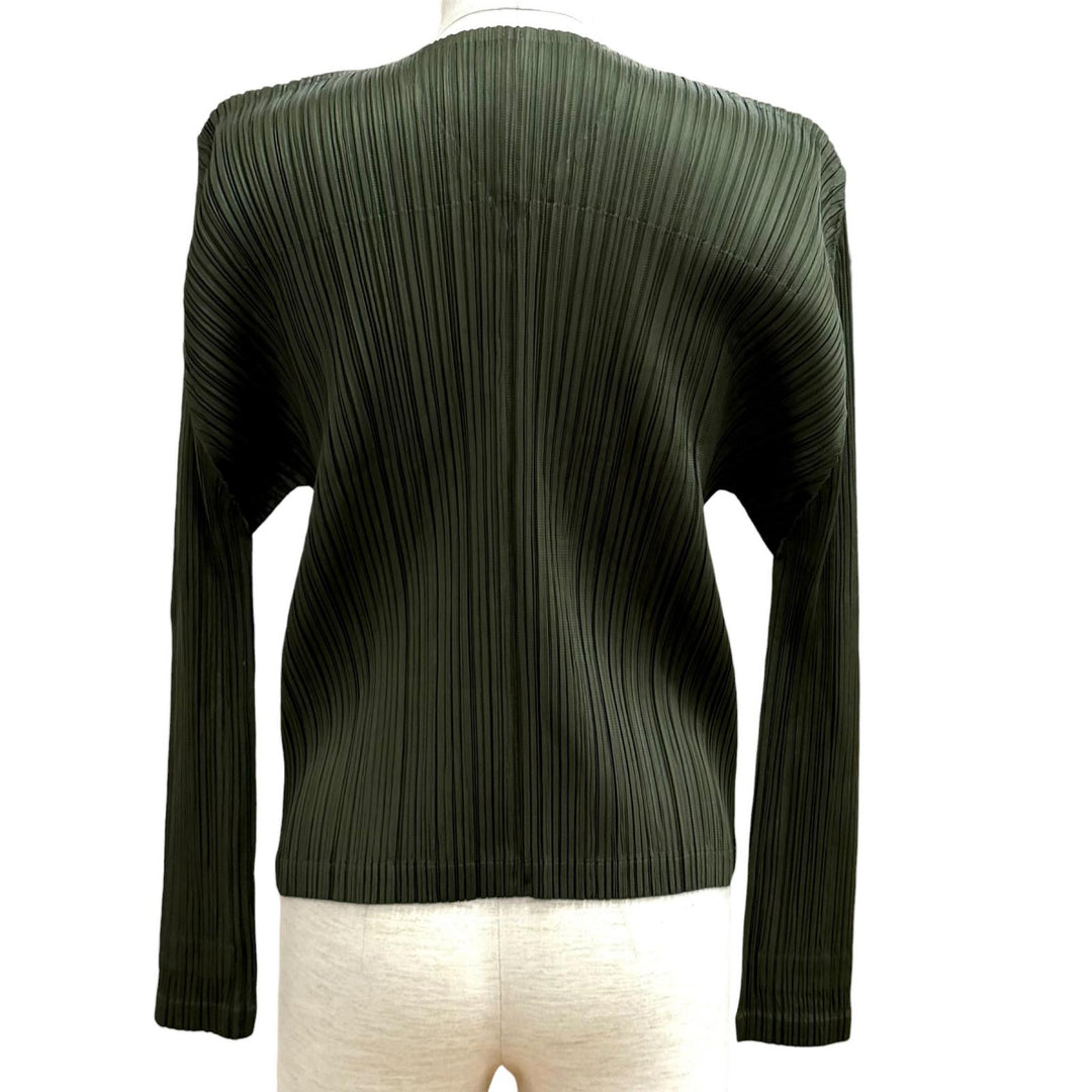 Excellent PLEATS PLEASE cardigan V-neck, long-sleeved polyester 3 PP33JC133