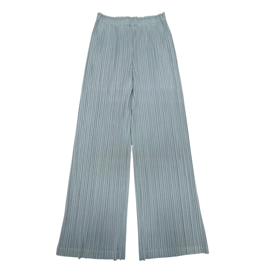Excellent PLEATS PLEASE Pants Pleated wide Blue gray Women 1 PP81-JF124