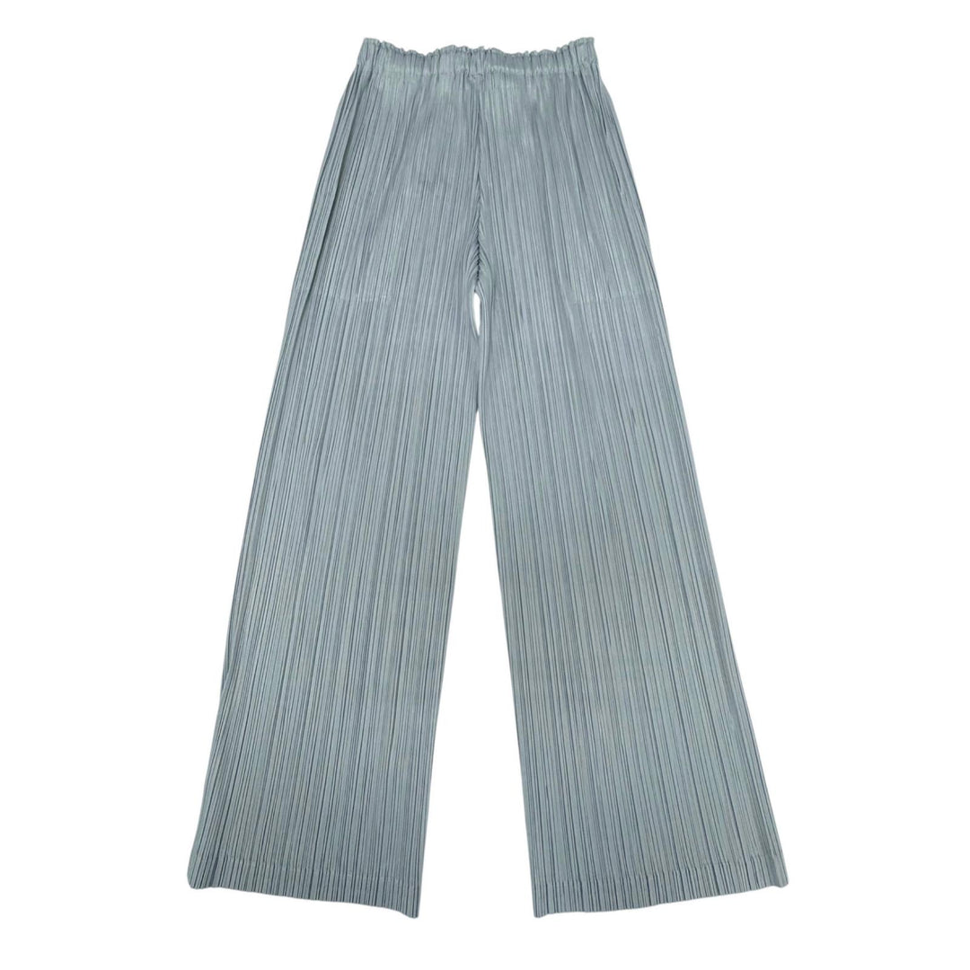 Excellent PLEATS PLEASE Pants Pleated wide Blue gray Women 1 PP81-JF124
