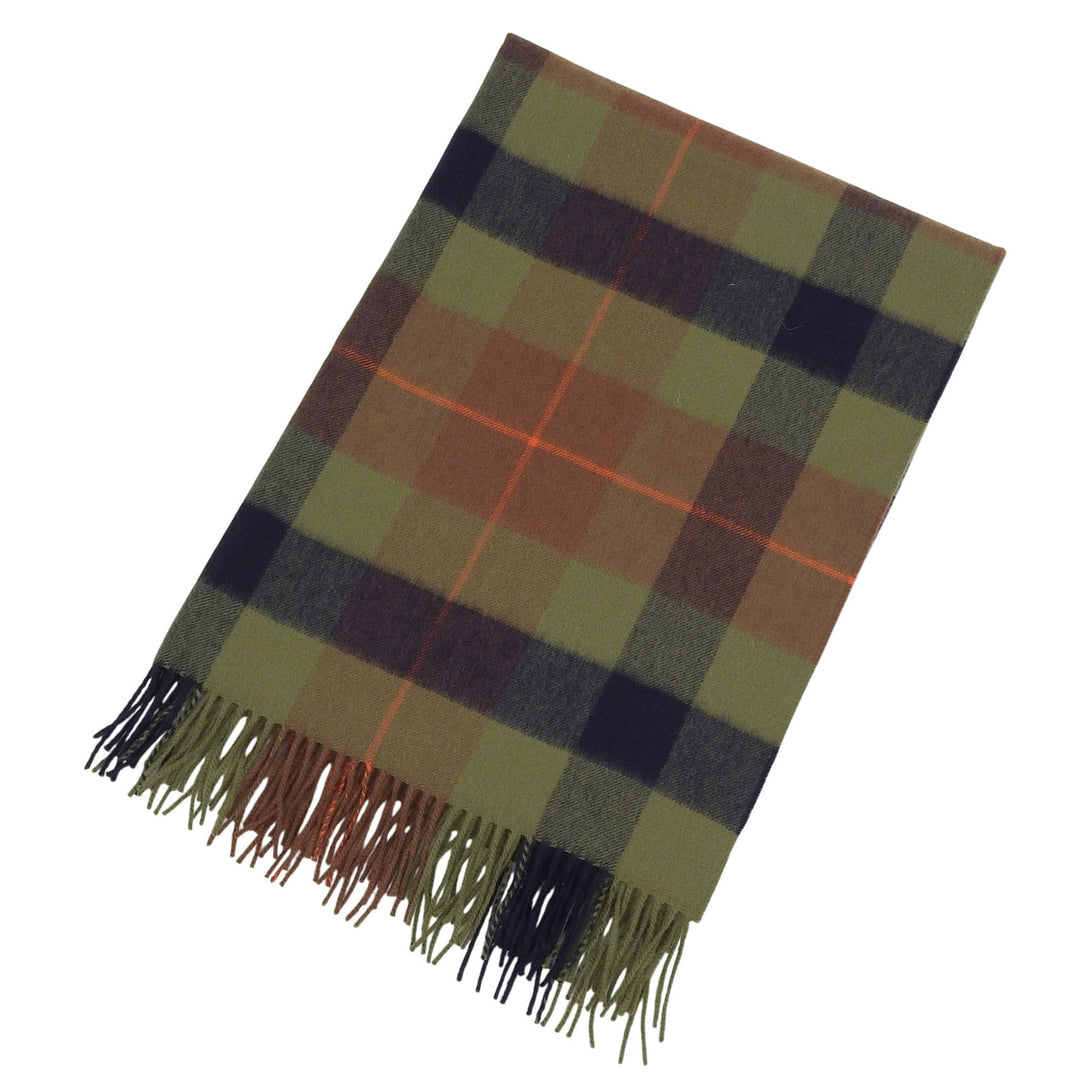 Pristine Johnstons of Elgin Scarf Check Pattern Fringe Large Shawl cashmere