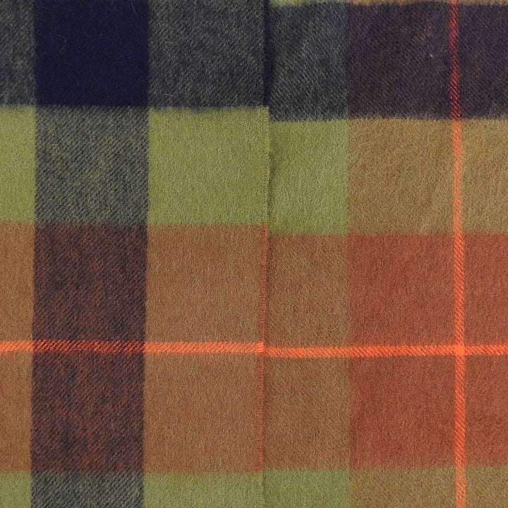 Pristine Johnstons of Elgin Scarf Check Pattern Fringe Large Shawl cashmere