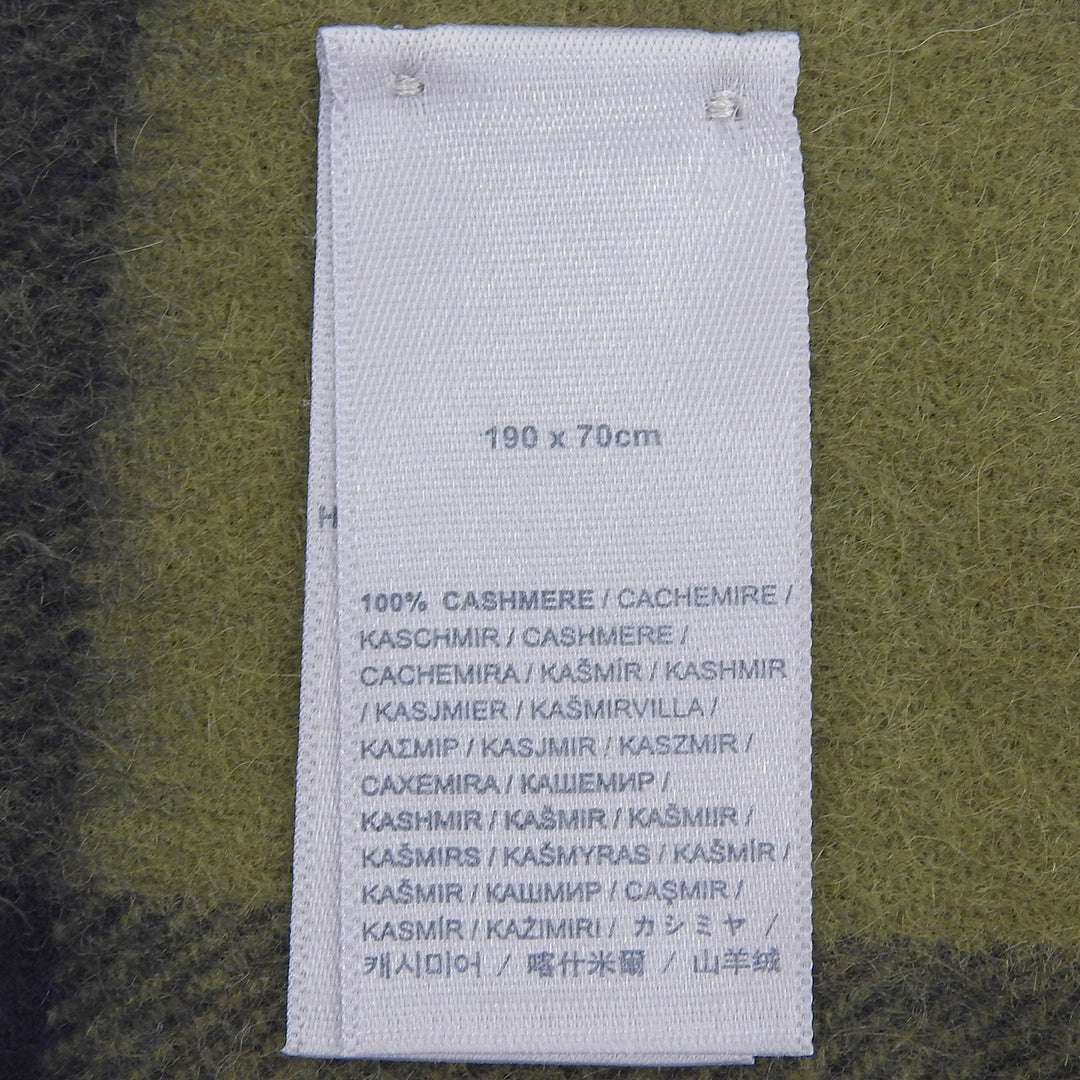 Pristine Johnstons of Elgin Scarf Check Pattern Fringe Large Shawl cashmere
