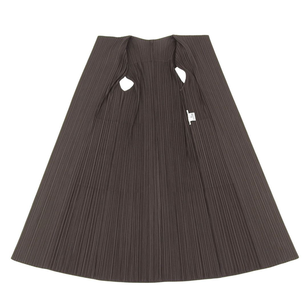 Excellent PLEATS PLEASE cardigan Sleeveless Long Brown Women PP21-JE165