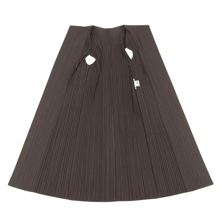Excellent PLEATS PLEASE cardigan Sleeveless Long Brown Women PP21-JE165