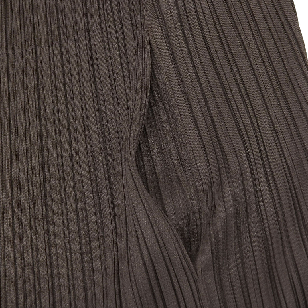 Excellent PLEATS PLEASE cardigan Sleeveless Long Brown Women PP21-JE165
