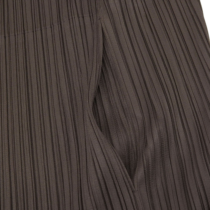 Excellent PLEATS PLEASE cardigan Sleeveless Long Brown Women PP21-JE165