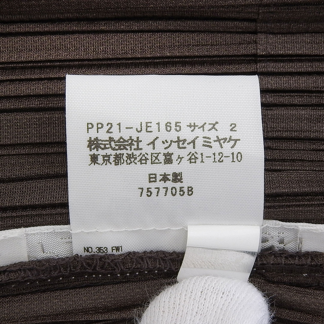 Excellent PLEATS PLEASE cardigan Sleeveless Long Brown Women PP21-JE165