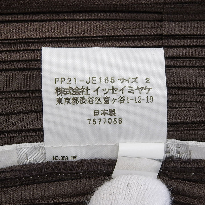 Excellent PLEATS PLEASE cardigan Sleeveless Long Brown Women PP21-JE165