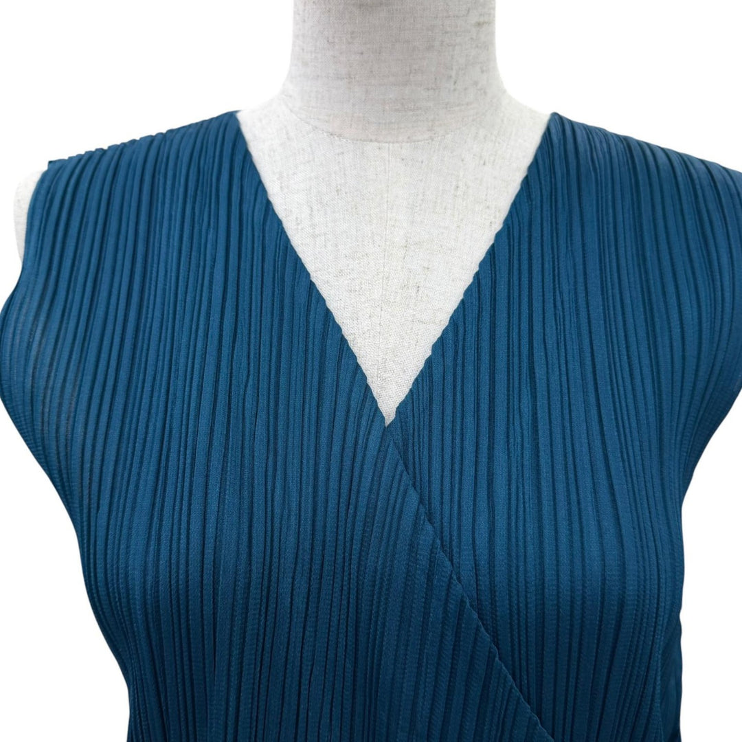 Pristine PLEATS PLEASE jumpsuit Sleeveless overalls blue polyester Women 3