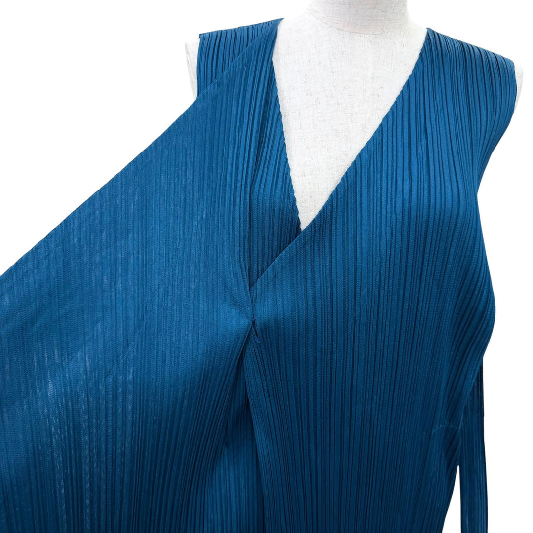 Pristine PLEATS PLEASE jumpsuit Sleeveless overalls blue polyester Women 3