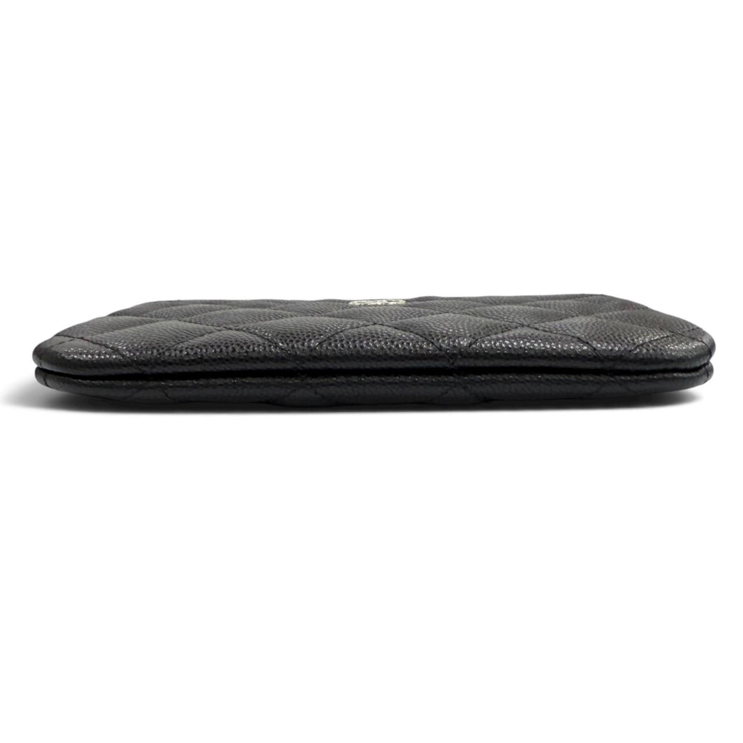Excellent CHANEL Pouch Classic Small Zip Pouch COCO Mark Shiny Grained Calfskin