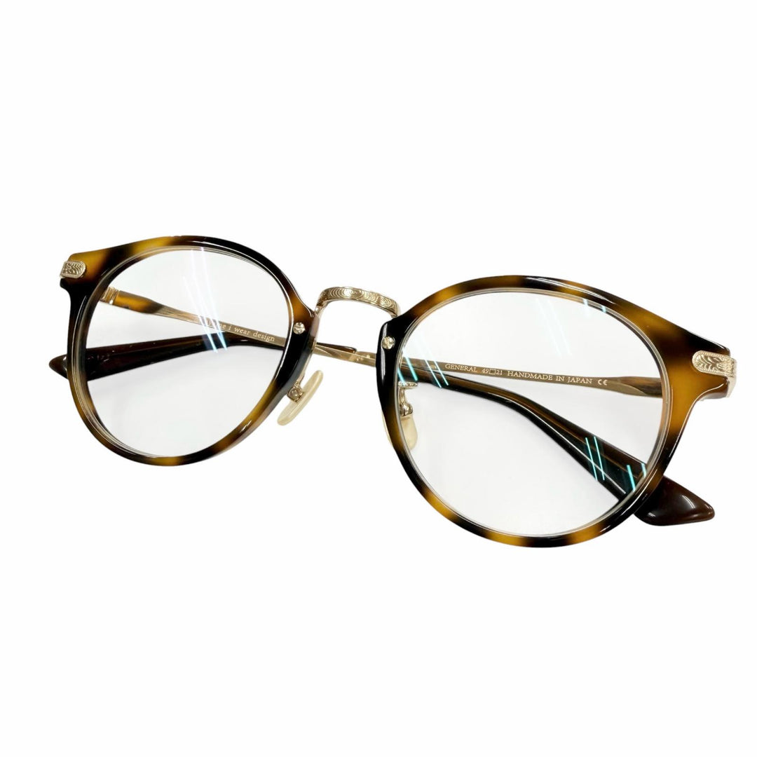 Excellent ayame Glasses GENERAL Marble Pattern Boston Brown mens