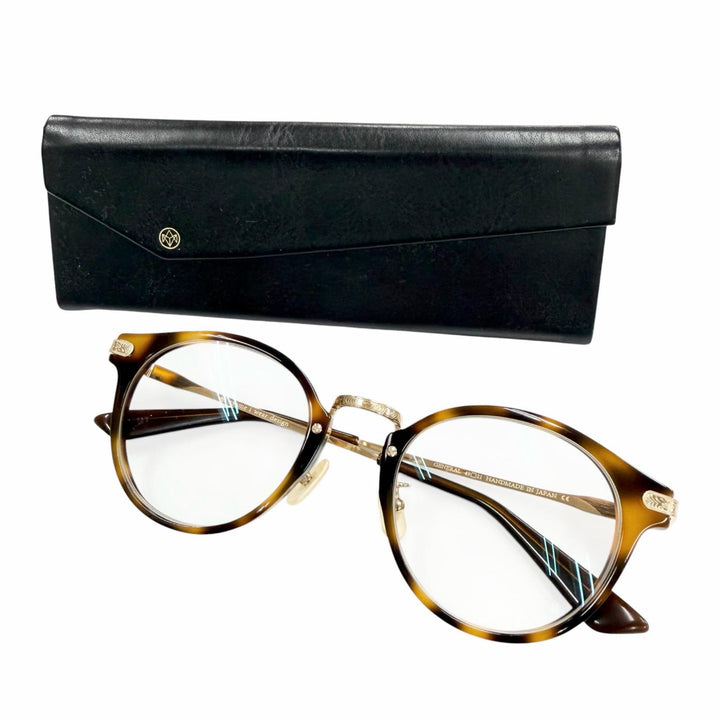 Excellent ayame Glasses GENERAL Marble Pattern Boston Brown mens