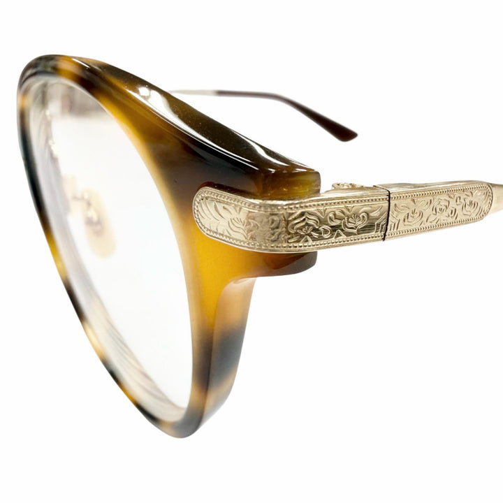 Excellent ayame Glasses GENERAL Marble Pattern Boston Brown mens