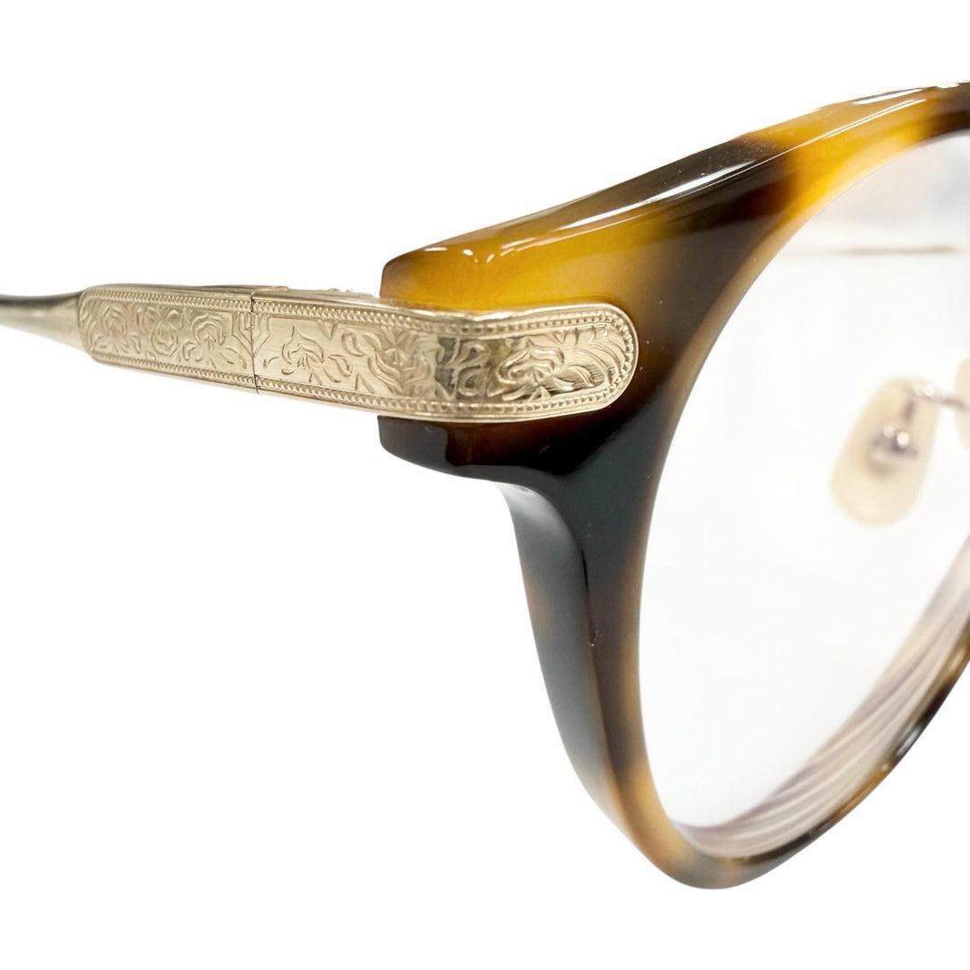 Excellent ayame Glasses GENERAL Marble Pattern Boston Brown mens