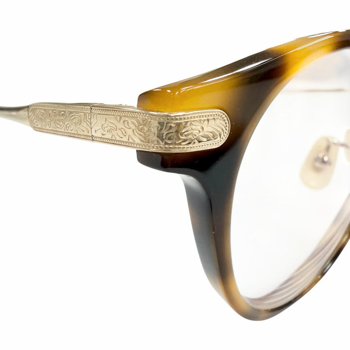 Excellent ayame Glasses GENERAL Marble Pattern Boston Brown mens
