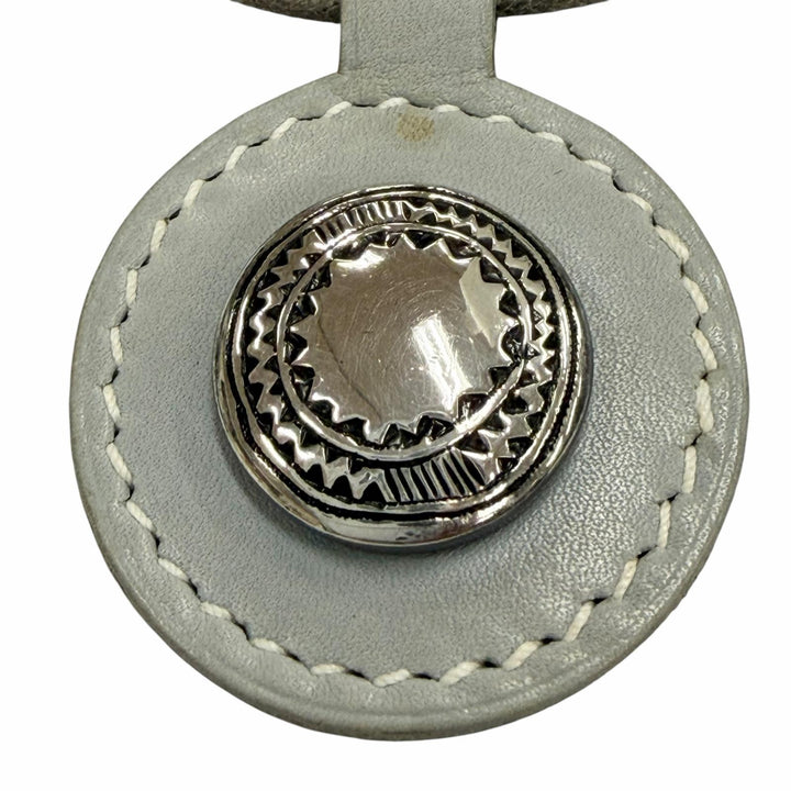 Great HERMES Necklace Touareg choker gray leather mens