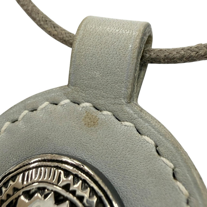 Great HERMES Necklace Touareg choker gray leather mens