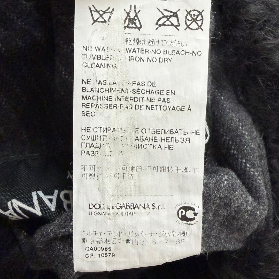 Excellent DOLCE&GABBANA Mouton jacket Stripe Pattern Tailored