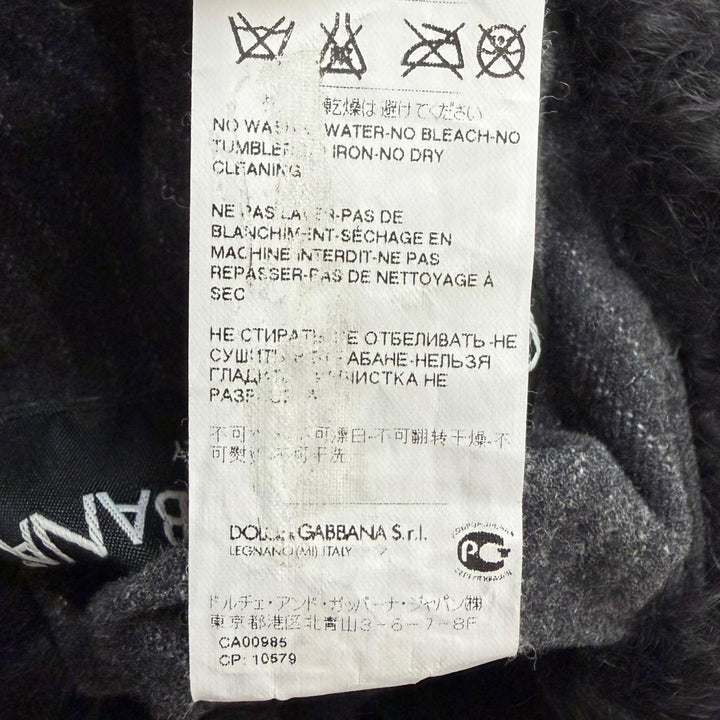 Excellent DOLCE&GABBANA Mouton jacket Stripe Pattern Tailored