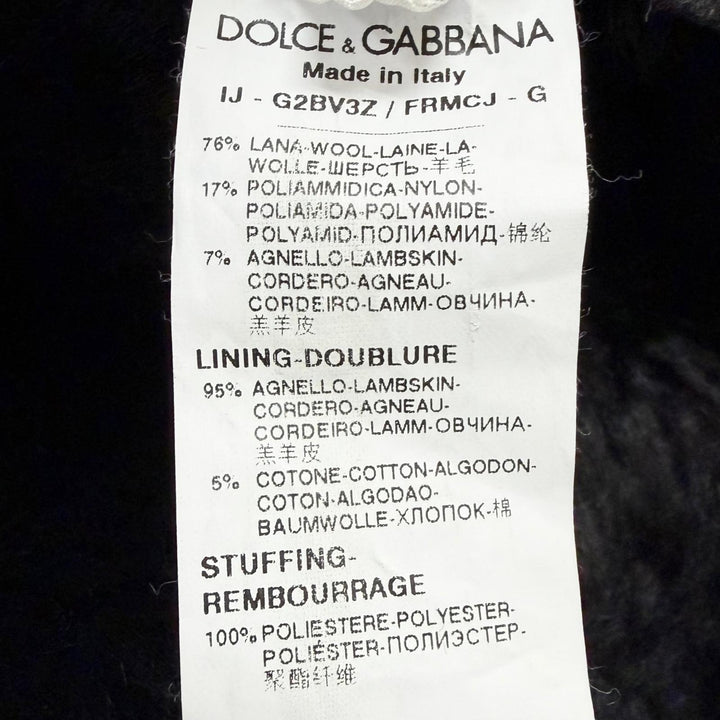 Excellent DOLCE&GABBANA Mouton jacket Stripe Pattern Tailored